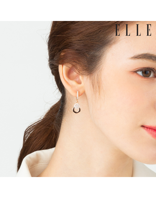 엘르 주얼리 14K 드롭 원터치귀걸이 (gold pin) ELGPEE191 착용컷