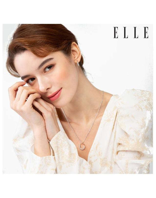 엘르 주얼리 14K 엘립스 블링 귀걸이 (gold pin) ELGPEE360 착용컷