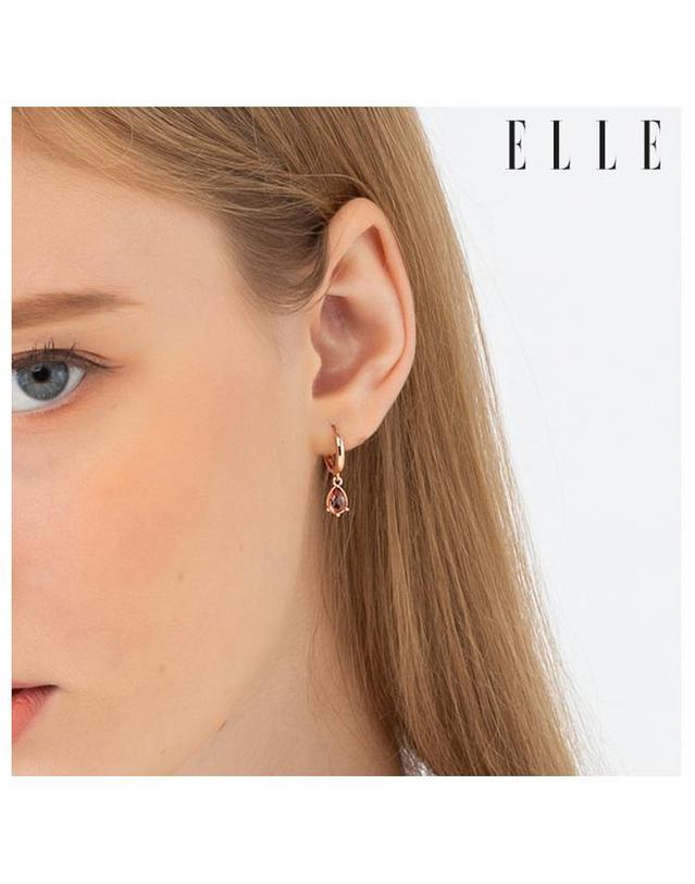 엘르 주얼리 14K 알렉산드라이트 물방울 원터치 귀걸이 (gold pin) ELGPEE374 착용컷