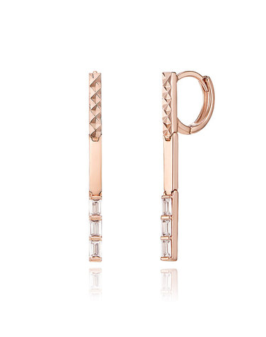 14K 스퀘어 컷팅 드롭 원터치 귀걸이 (gold filled) C24EGF138