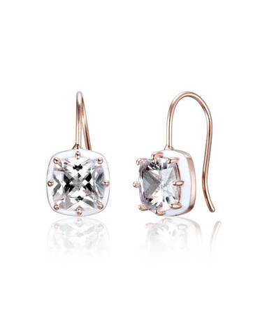볼드 화이트 사각 후프 귀걸이 C24EB332 (14K GOLD PLATED)