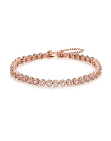 더블 플라워 팔찌 C24BB090 (14K Gold Plated)