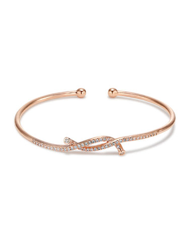 웨이브 노트 뱅글 팔찌 C24BB087 (14K Gold Plated)