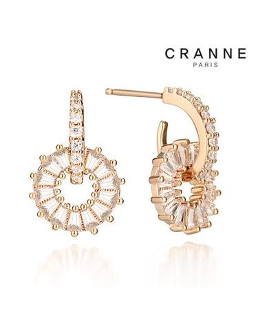 14K 라운드 바게트 귀걸이 (gold filled) C24EGF024