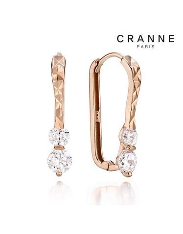 14K 더블 라운드 큐빅 귀걸이 C24EG162