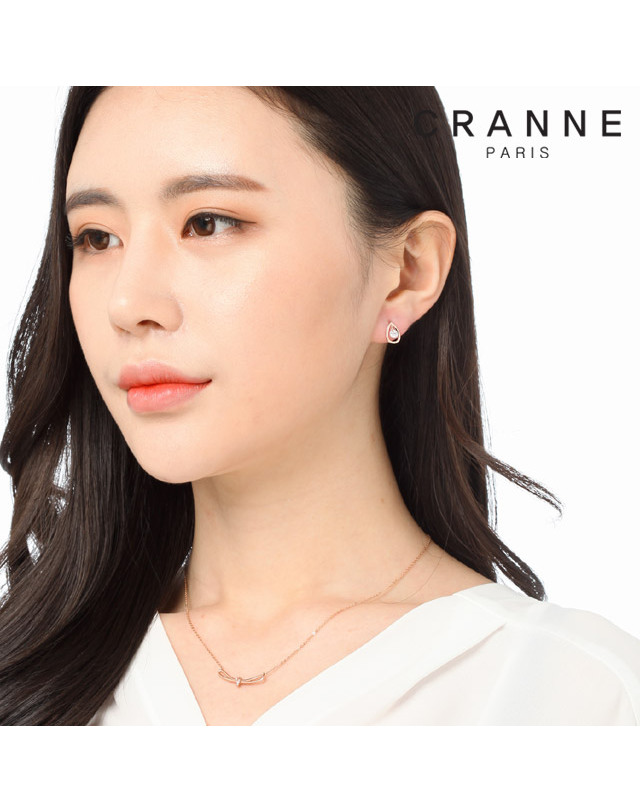 끄란느 14K데일리 물방울 귀걸이 (gold filled) C24EGF015 착용컷