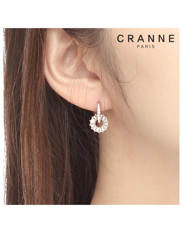 끄란느 14K 라운드 바게트 귀걸이 (gold filled) C24EGF024 착용컷