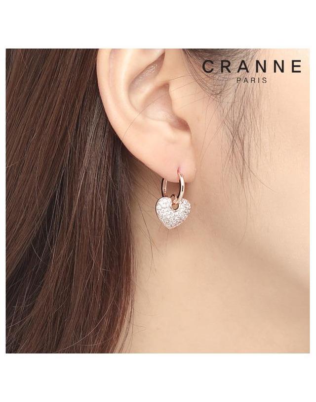끄란느 14K 심플 빅하트 원터치 귀걸이 (gold filled) C24EGF057 착용컷