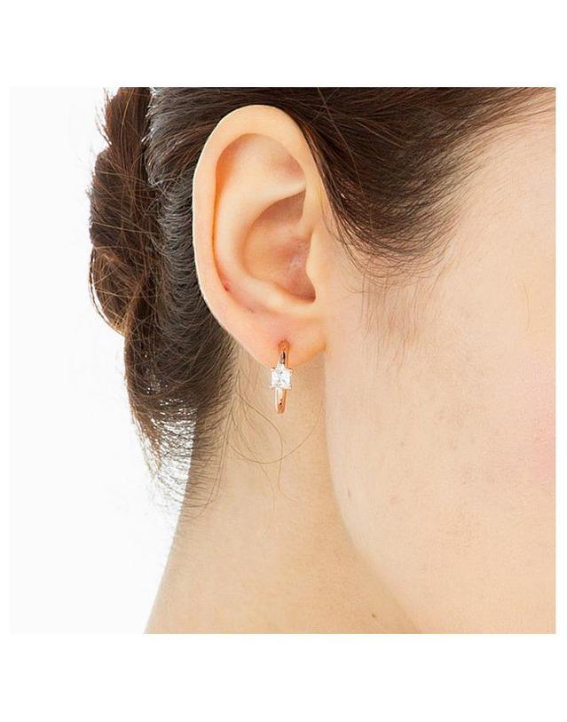 끄란느 14K 스몰 큐빅 링 귀걸이 (gold filled) C24EGF098 착용컷
