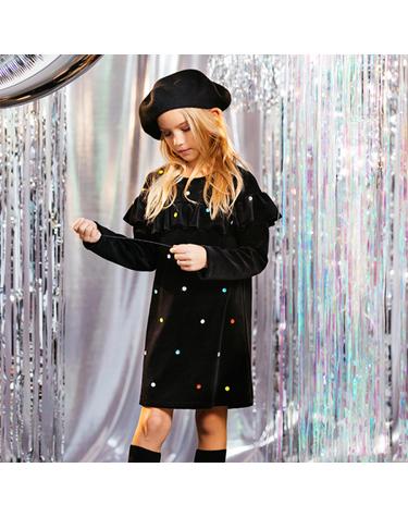 DORIANNE 벨벳 스팽글 원피스 -SRB4AOPK597_BLK_19W1DR04