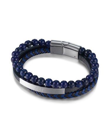 캐터필라 BEADS 가죽 원석 팔찌 J014B28162