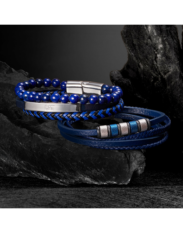 캐터필라 캐터필라 BEADS 가죽 원석 팔찌 J014B28162 착용컷