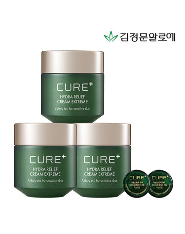[김정문알로에] 큐어 하이드라 릴리프 크림 익스트림 50g 3개 [미니x2]