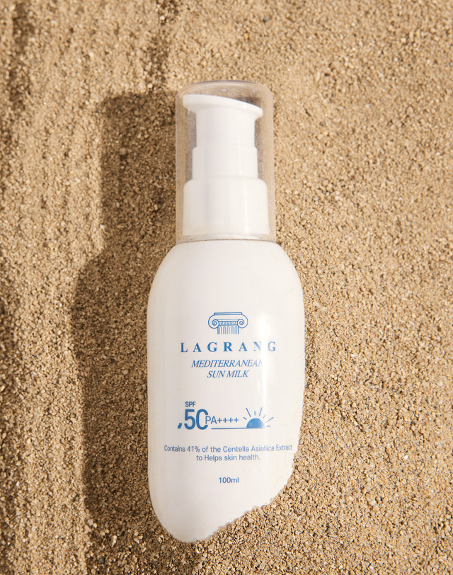 라그랑 저자극 무기자차 UV 온가족 대용량 선크림/선밀크 SPF50+PA++++ 100ml 2개입 착용컷