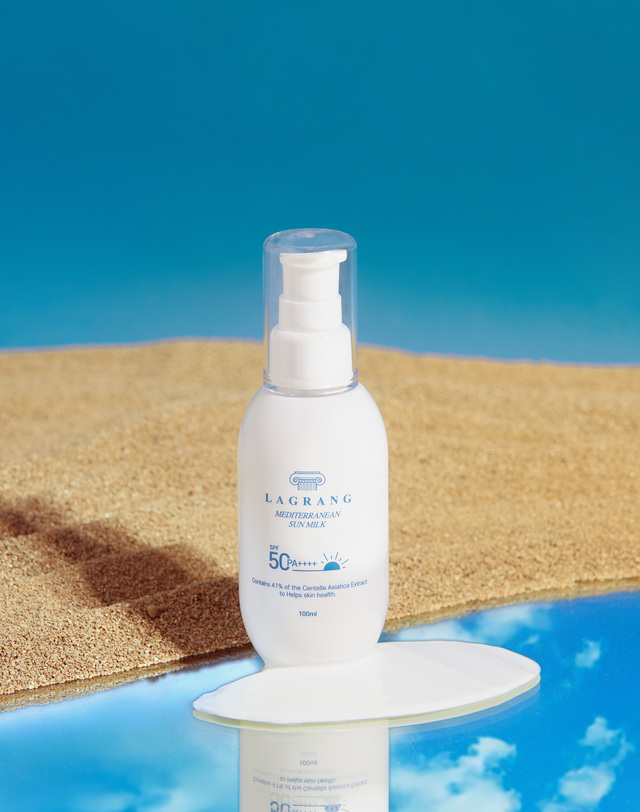 라그랑 저자극 무기자차 UV 온가족 대용량 선크림/선밀크 SPF50+PA++++ 100ml 2개입 착용컷