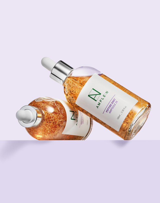 앰플엔 [탄력2배]펩타이드샷 탄력 앰플 투엑스 100ml + 마스크팩 2매 착용컷