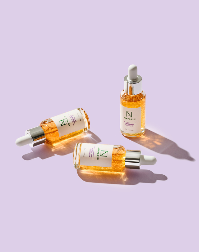 앰플엔 [탄력2배]펩타이드샷 탄력 앰플 투엑스 100ml + 마스크팩 2매 착용컷