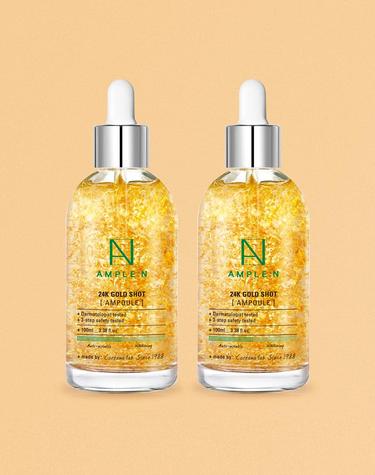 [1+1]탄력맞춤 더마레시피/24K 골드샷 대용량앰플 100ml x 2개