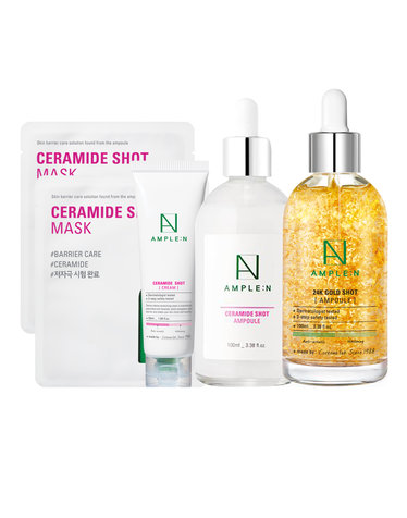 [건조부터 영양까지] 24k골드샷 앰플100MLX세라마이드샷SET(세라앰플대용량100ml 1개+세라크림50ml 1개+세라마스크팩 2매)