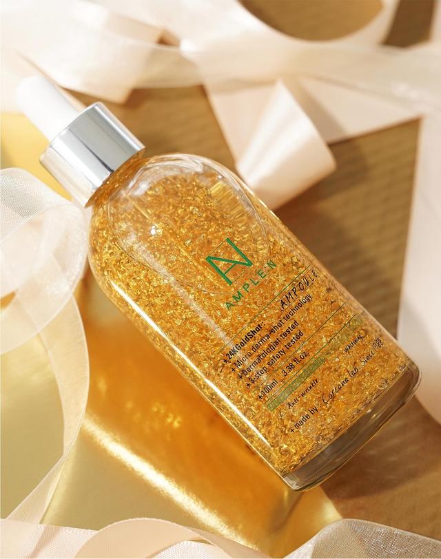 앰플엔 [1+1]탄력맞춤 더마레시피/24K 골드샷 대용량앰플 100ml x 2개 착용컷