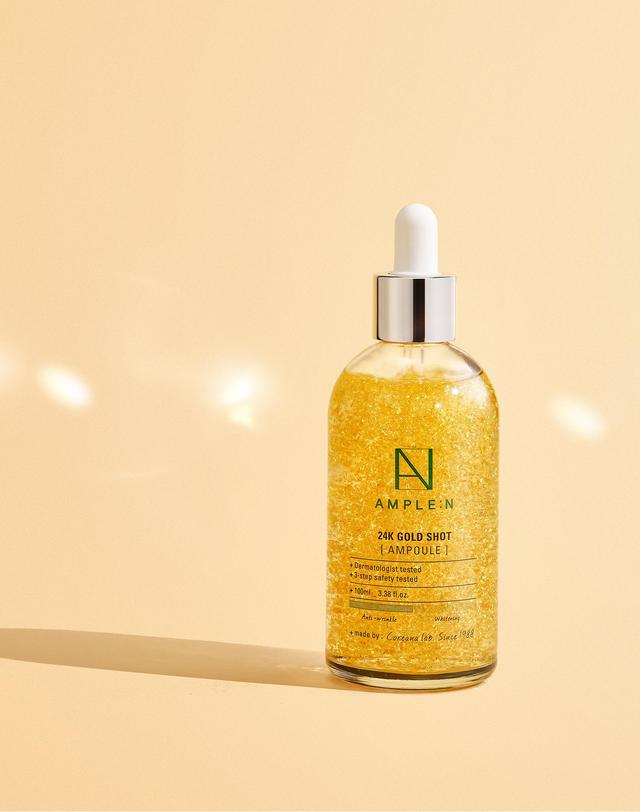 앰플엔 [1+1]탄력맞춤 더마레시피/24K 골드샷 대용량앰플 100ml x 2개 착용컷