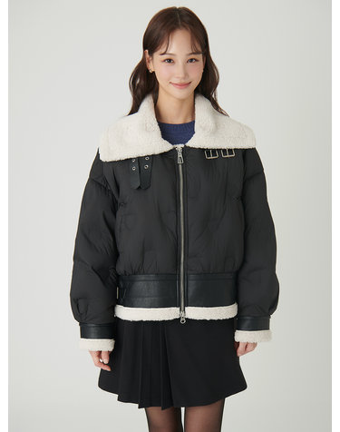 빅 카라 덕 다운 패딩 O244T852