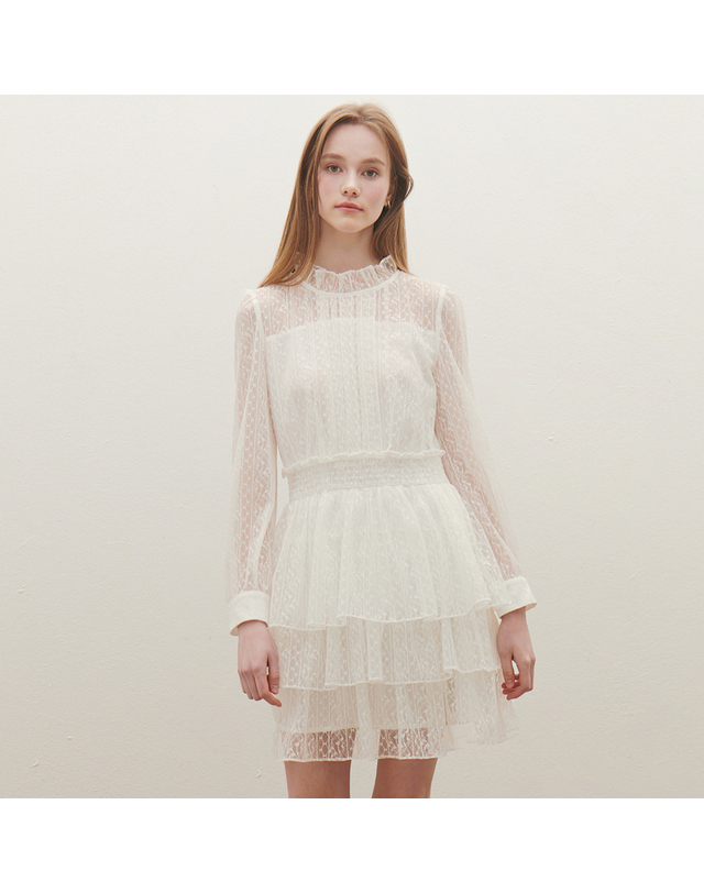 샤틴 레이스 티어드 원피스 S251S654 착용컷