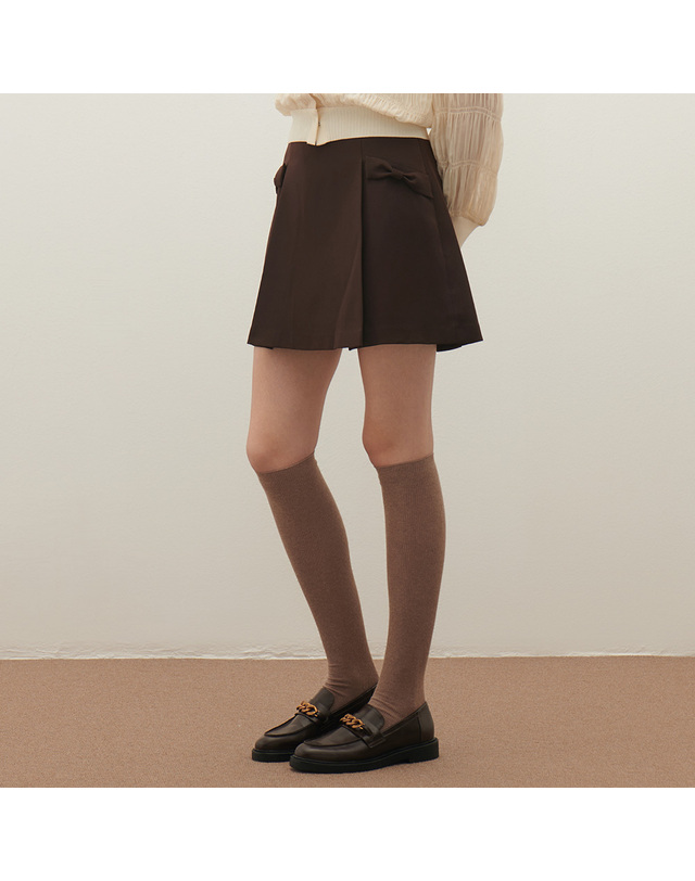 샤틴 사선 리본 미니스커트 S253B352 착용컷