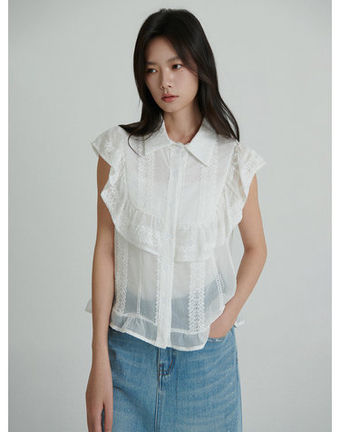 아일렛 레이스 프릴 블라우스_2컬러 O262T259