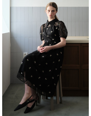 플라워 자수 레이스 원피스 S262M632