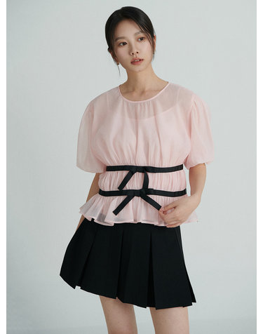 더블 리본 타이 시폰 블라우스_2컬러 S262S259