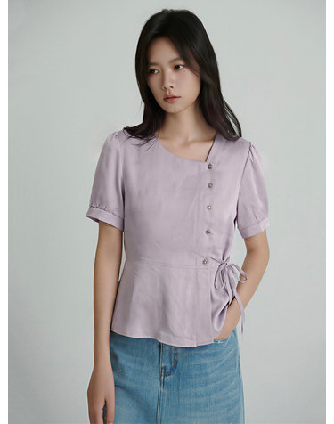 랩 페플럼 블라우스_2컬러 O262T267