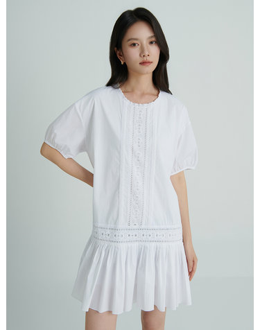 퓨어 레이스 포인트 미니 원피스 O262T685