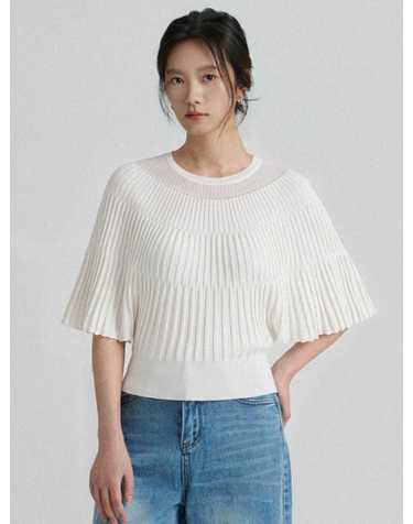 입체 골지 반팔 니트_2컬러 O263T951