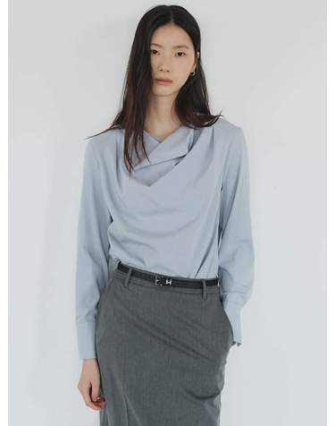 드레이프 카울넥 블라우스 S263S251