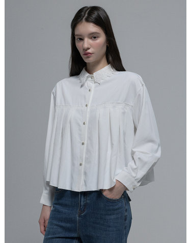 레이스 카라 핀턱 블라우스_2컬러 O263T255