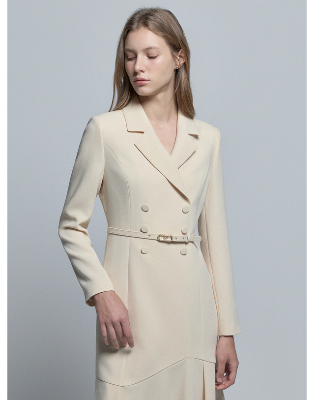 샤틴 머메이핏 벨티드 플레어 원피스_2컬러 S264S602 착용컷