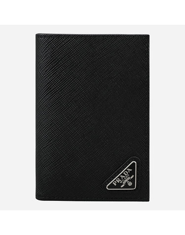 [프라다]6S 2MC101 QHH F0002 사피아노 로고 카드 지갑 블랙