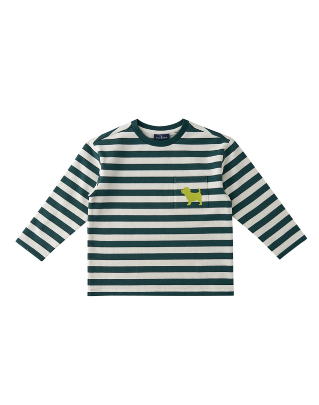 블루독 [블루독]시그니처STRIPE 기모티셔츠 (24C75-330-08) 착용컷