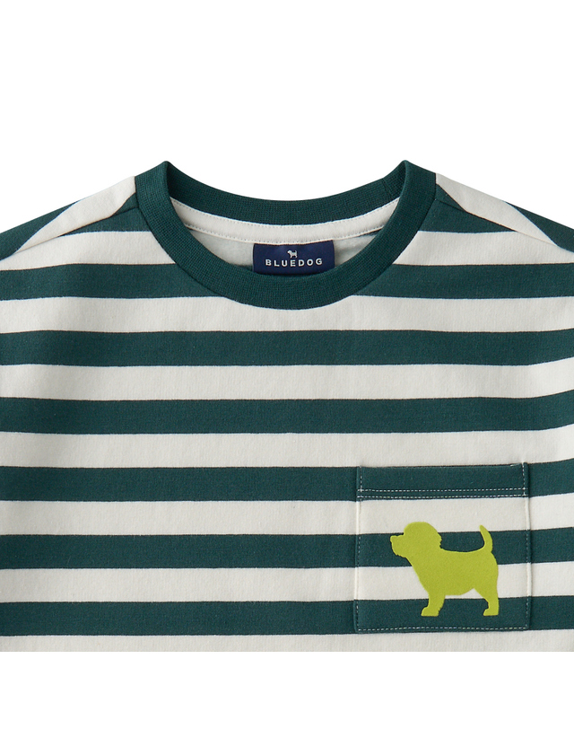블루독 [블루독]시그니처STRIPE 기모티셔츠 (24C75-330-08) 착용컷