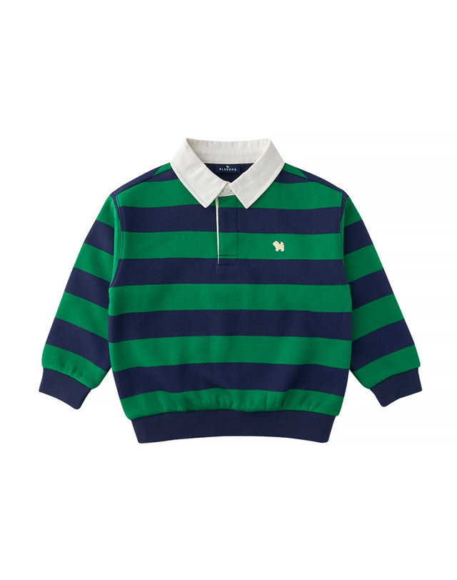 블루독 [블루독]STRIPE 카라 기모 맨투맨 스웨트셔츠 (25CK5-330-09) 착용컷