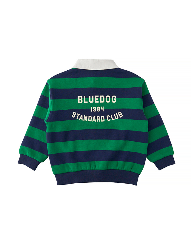 블루독 [블루독]STRIPE 카라 기모 맨투맨 스웨트셔츠 (25CK5-330-09) 착용컷