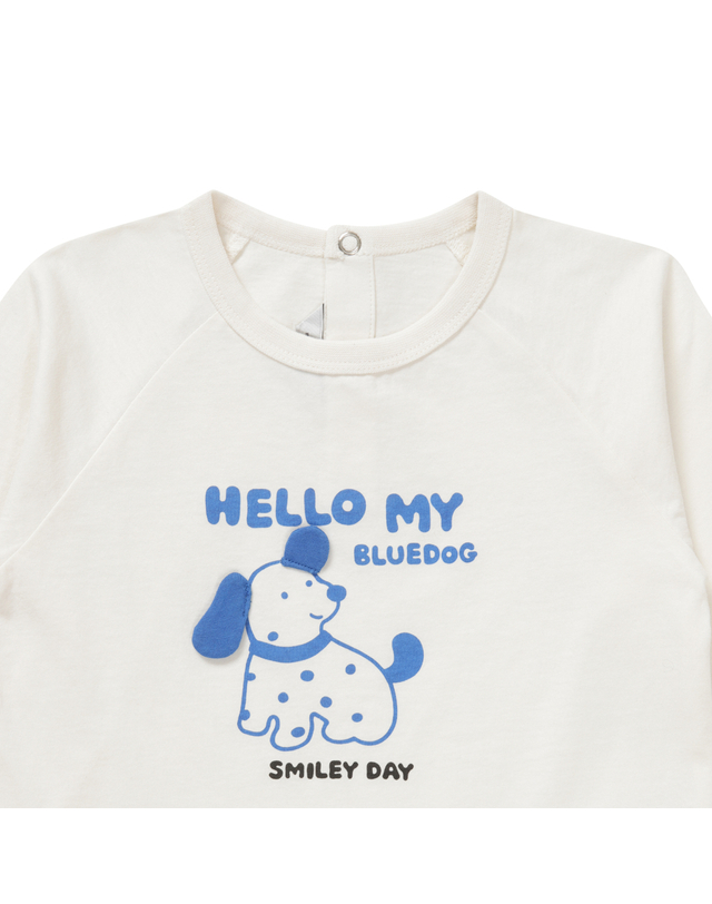 블루독베이비 [블루독베이비]헬로우 도기 7부 티셔츠 B (46314-331-02) 착용컷