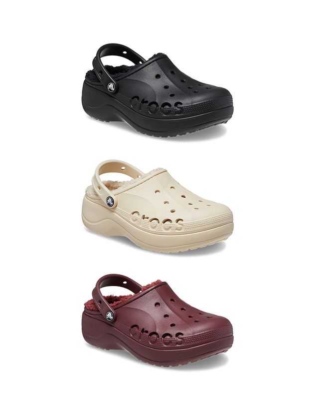 크록스 여성 BAYA PLATFORM LINED CLOG 3종 택1 (23FWCL208708) 착용컷