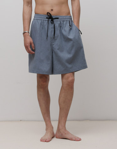 MRP301B 린넨 밴딩 메디테이션 숏 팬츠 ASH INDIGO