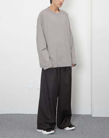 MRP039 투 턱 울 와이드 팬츠 (차콜)