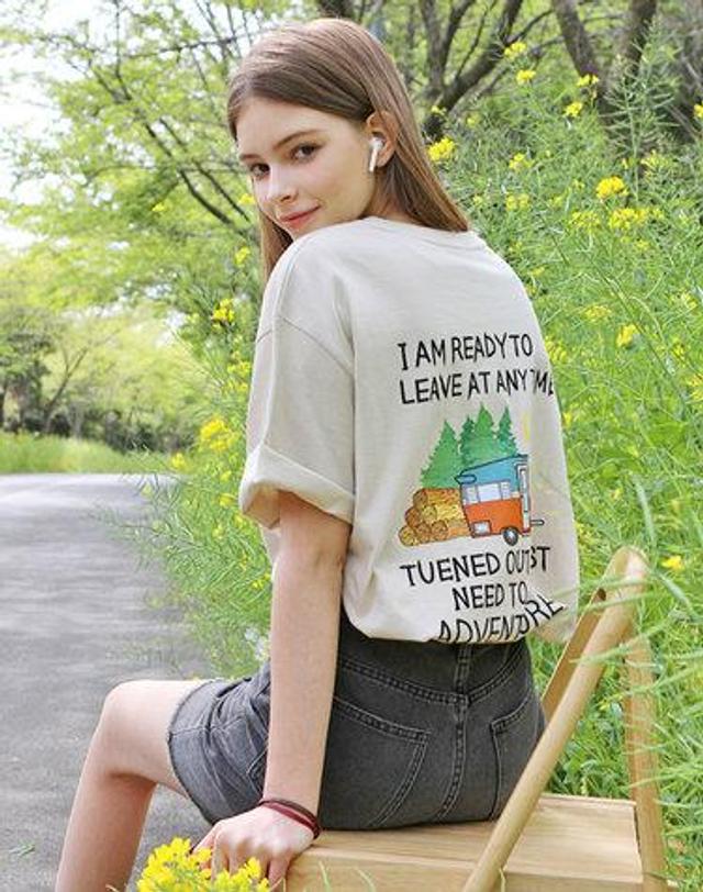 플루크 카라반 캠퍼 그래픽 반팔티셔츠 FST158 / 4color W 착용컷