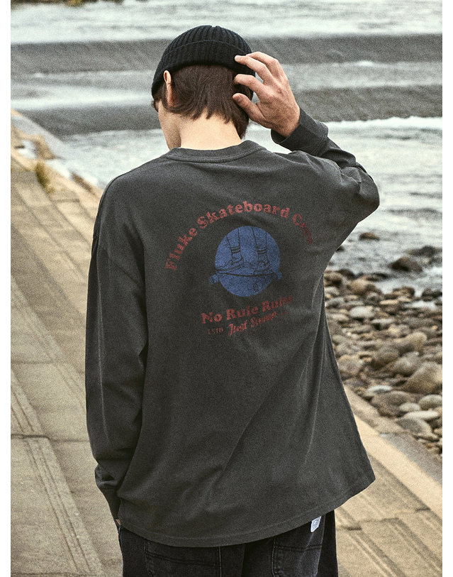 플루크 노룰 피그먼트 긴팔 티셔츠 FLT708 / 4color W 착용컷