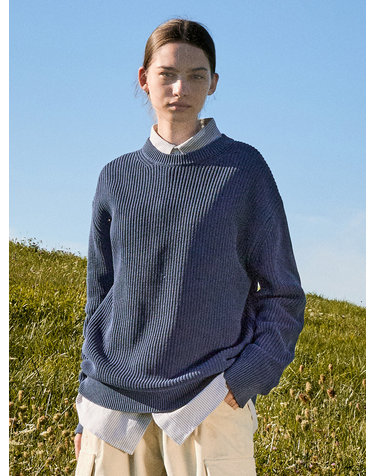 피그먼트 하찌 라운드 니트 스웨터 FNT102 / 3color W