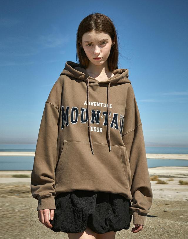 플루크 월드 마운틴 자수 로고 피그먼트 후드 티셔츠 FHT713-Z / 4color 착용컷